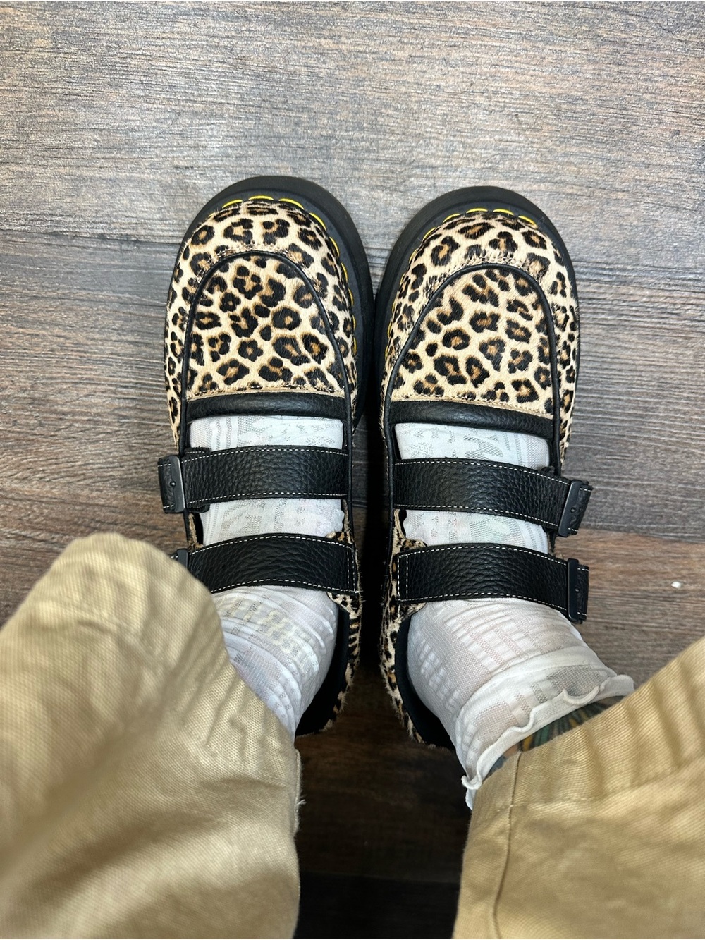 Dr. Martens Leopard Print Moccasins - Black & Tan